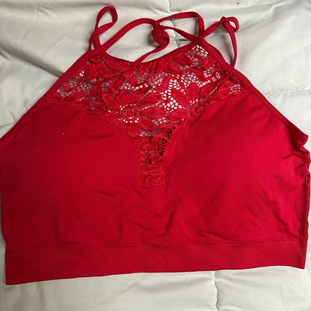 Zenana red lace bralette